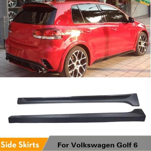 Carbon Fiber And FRP Side Skirts Aprons Spoiler For Volkswagen VW Golf 6 2010 2011 2012 2013 Door Bumper Plate Guard