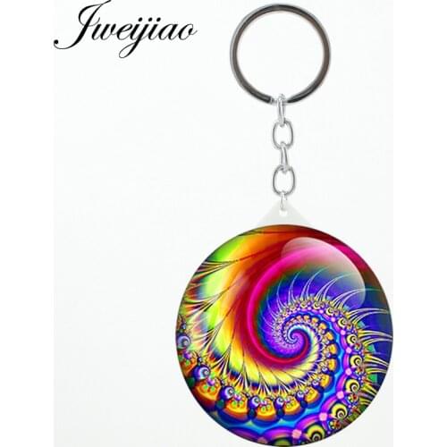 JWEIJIAO Hippie Mandala key chains Mirror Indian arrive Pompom Bohemian moive Vanity Travel mirror B236