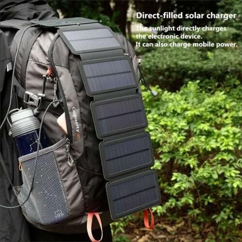 CNH SunPower Folding 10W Solar Cells Charger 5V 2.1A USB Output Devices Portable Solar Panels for Smartphones