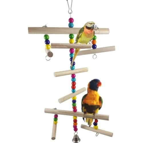 Pet Bird Parrot Parakeet Budgie Cockatiel Cage Climbing Ladder Hammock Swing Toys Hanging Toy bird accessories