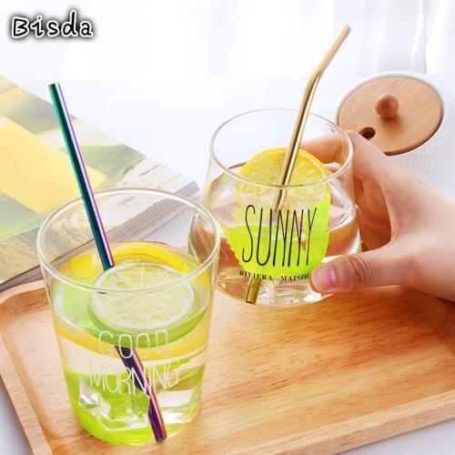 Eco-Friendly Children Stainless Steel 6mm Straight/Bend Drinking Straws Reusable Plus Cleaner Brush