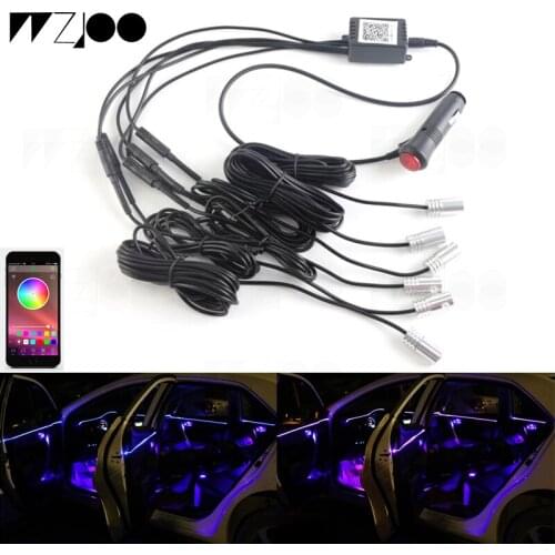 6M/8M/4M 7 Colors EL Cold Line Flexible Car Lights Interior Decoration Moulding Trim Strips For Cars Ambient Light
