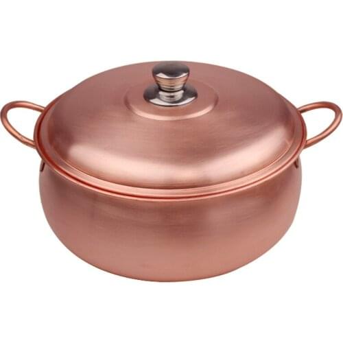 China electromagnetic cooker copper stew soup pot Chinese Beijing hot pot household two-flavor hot pot chafing dish fondue