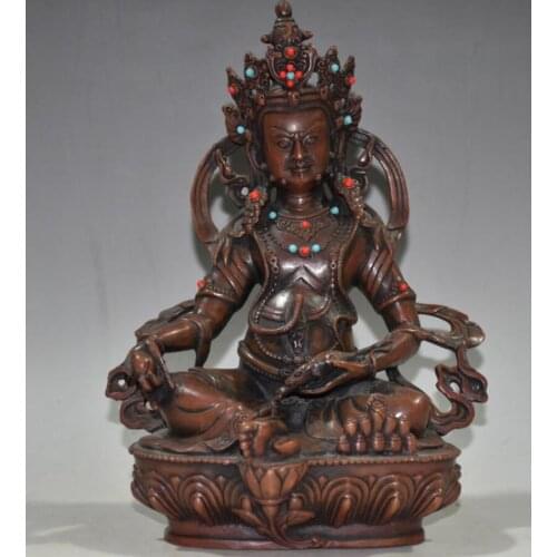 China brass archaize Tibetan god of wealth Buddha crafts statue