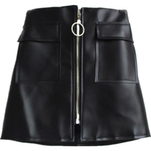 Leather skirt new pu skirt skirt children skirt a line girl fashion