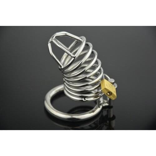 Stainless Steel Dildo Cage Male Chastity Belt Penis Ring Sex Toys Pensi Lock Bondage Sex toys For Men Adult Products 40/45/50MM