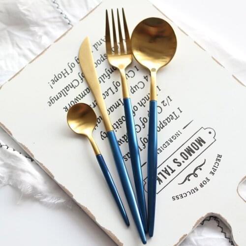 4Pcs Stainless Steel Dinnerware Set Western-style Steak Knife Fork Suit Tableware Kitchen Dining Accessories Hotel Suppliers