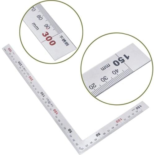 Stainless Steel 15x30cm 90 Degree Angle Metric Try Mitre Square Ruler Scale Drop Ship