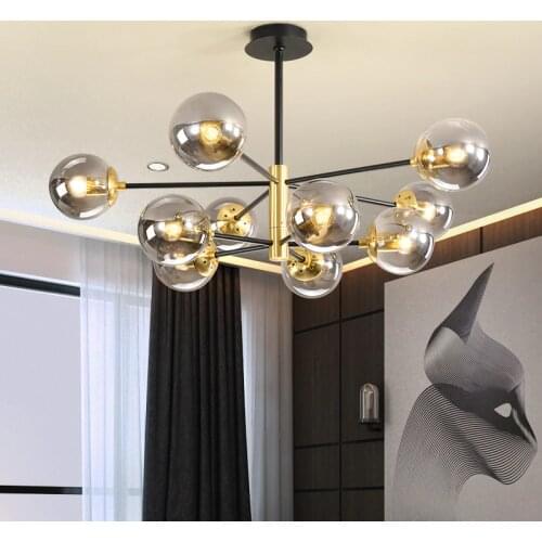 Nordic Modern LED Chandelier 5/8/10/12 Lamp E27 Round Ball Light Ceilling Lamps Living Room Indoor Light Fixtures bedroom Light