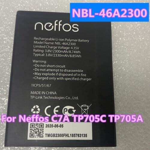 100% New Original High Quality Battery NBL-46A2300 2330mAh For Neffos C7A TP705C TP705A Mobile Phone Batteries