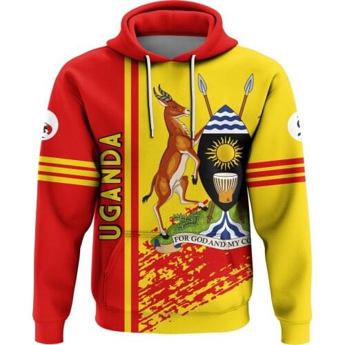 PLstar Cosmos 3DPrint Newest Afirca Uganda Flag Tribe Art Funny Unique Harajuku Streetwear Unisex Hoodie/SweatshirtZip Style-7
