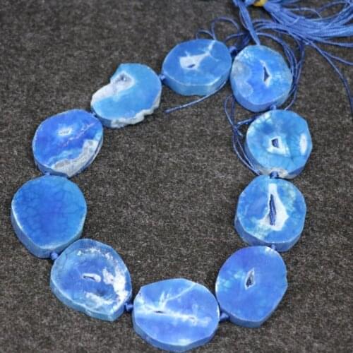 New Druzy Drusy Beads! 15.5inches Blue Gems Stone Beads Necklace Pendant Finding, 2017 Valentines Day Gifts Crystal Beads