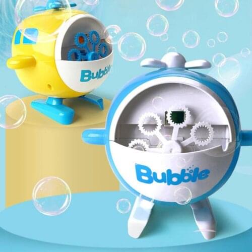 New Helicopter Bubble Blower Rechargeable And Battery Fully Automatic One-key Electric Gun Outdoor Funny Toy Wedding Gift