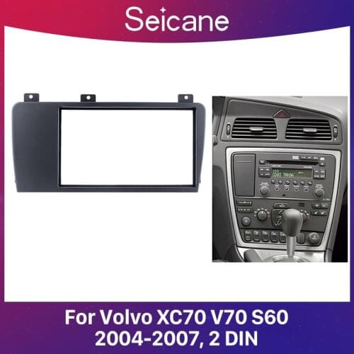 Seicane Double Din Car Radio Fascia Frame for 2004 2005 2006 2007 Volvo XC70 V70 S60 installation Trim Dashboard Panel Kit