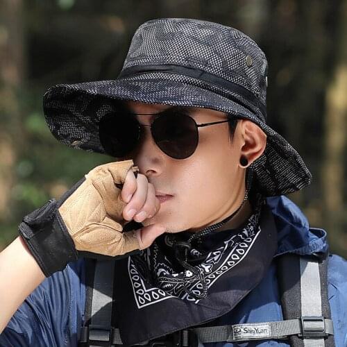 Fishing Hat Mens Summer Outdoor Travel Sunscreen Anti Ultraviolet Sunhat Leisure Camouflage Fishermans Cap Sunbonnet Beach-hat