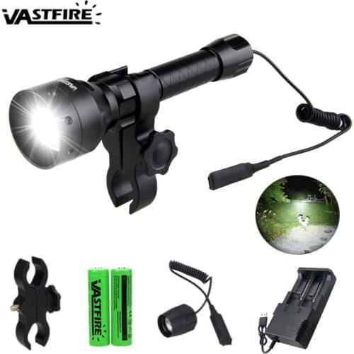 T50 white light Tactical Flashlight Long Range Most Powerful XP-E2 Zoomable Hunting Light Waterproof 18650 Rechargeable Torch