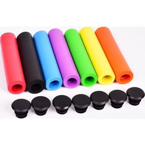 1Pair Bike Grips Super Soft Foam Sponge Handlebar Grips Cover Cycling MTB Bike Parts Silicone Anti-slip Bicycle Grips 7 Color