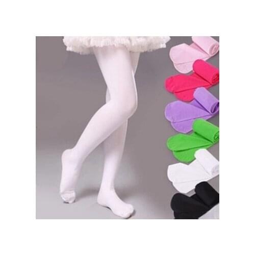Spring Candy Color Kids Pantyhose Ballet Dance Tights for Girls Stocking Children Velvet Solid White Pantyhose Girls Tights