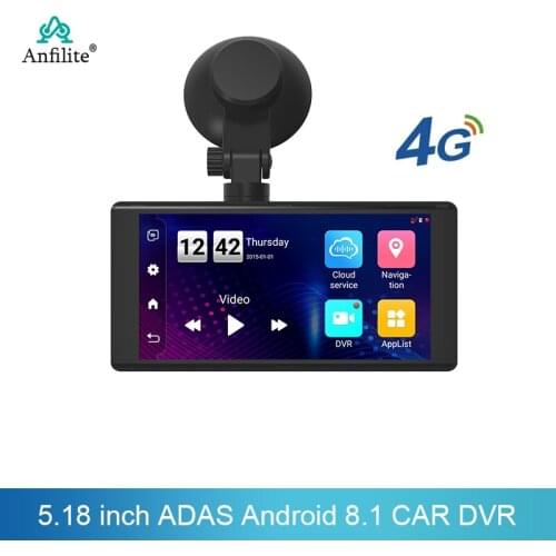 Anfilite 4G Dashcam ADAS GPS Navigation Android 8.1 Car DVR 5" Dual Lens Navigator Video Recorder Dash Camera 2GB+16GB Free Maps