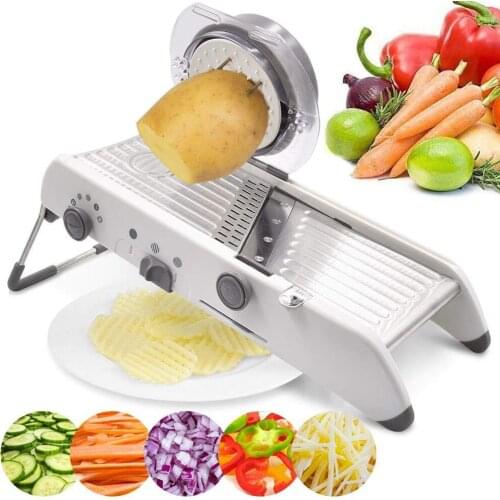 XYj Mandoline Slicer Cutter Multifunctional Manual Vegetable Cutter Grater Adjustable 304 Stainless Steel Blades Kitchen Tool