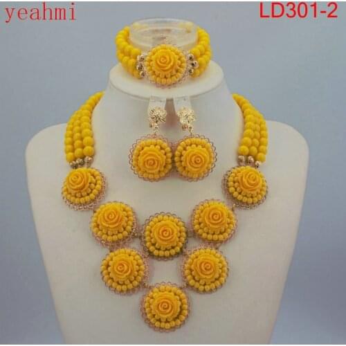 Bright Dubai Jewelry Sets Blue African Costume Jewelry Sets Indian Beads Necklace Set Christmas Boutonniere Bridal Party Gift