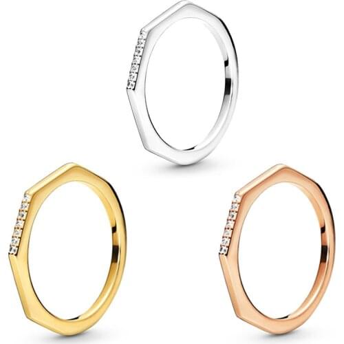 925 sterling silver Pan Ring Anniversary Jewelry High Quality Exquisite Crystal Wedding Engagement Fashion Rings