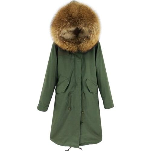 Winter jacket real fox fur liner pie overcoming fur coat thick warm liner raccoon collar hooded fashion luxury coat
