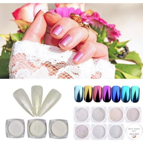 1Box Pearl Nail Glitter Powder Nail Art Mirror Mermaid Effect Chrome Pigment UV Gel Polish Shimmer Dip Dust DIY Nails Decor