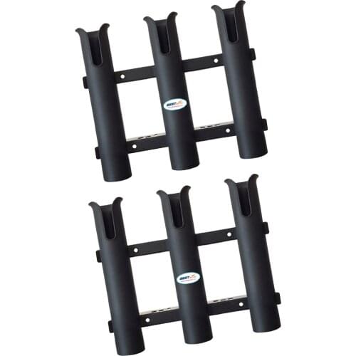 2pcs Marine Boat Yacht Vertical 3 Tube Fishing Rod Holder Rack Pole Stand Socket