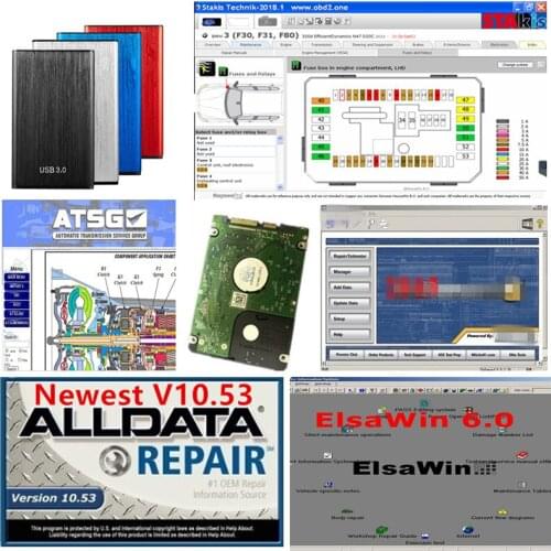 2021 Hot sale alldata software mit..chell OD5 Elsawin 6.0 Data 3.45 for car and truck car diagnostic tool software 1TB HDD