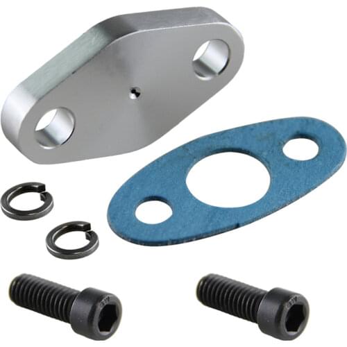 Turbo Oil Feed Inlet Flange Gasket Adapter Kit 4AN 4 AN Fitting T3 T3/T4 T04