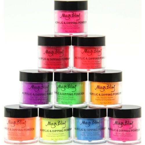 7g Acrylic Powder Neon Color Pigment Crystal Powders Dust For Nails Extension Decorations Manicure Professional Nail Accessories