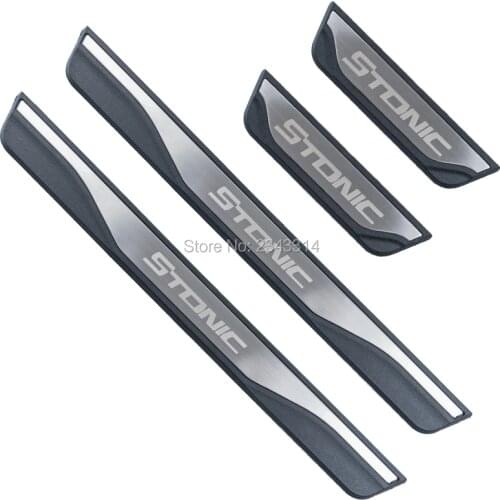For Kia Stonic 2017 2019 2020 Stainless Car Door Sill Scuff Plate Protectors Trim Guard Kick Pedal Cover Car Styling Accessories