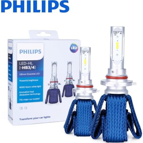 Auto Car Headlight H7 LED 2pcs Philips Ultinon Essential H4 H8 H11 H16 HB3 HB4 HIR2 9003 9005 9006 9012 12V 6000K LED Fog Lamps