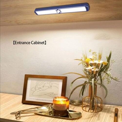 Wireless LED Under Cabinet Light Human Body Infrared Induction LED Lamp Magnetic Intelligent Stepless Dimming Night Light