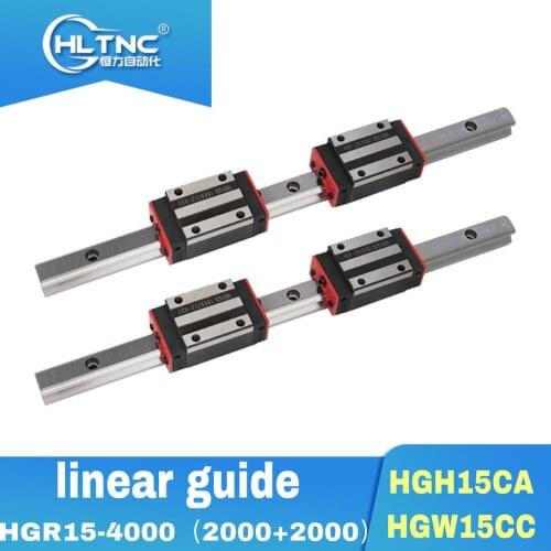 2pcs HGR15-4000mm ( 2000mm +2000mm jointed) and 4 pcs HGH15CA/CC blocks