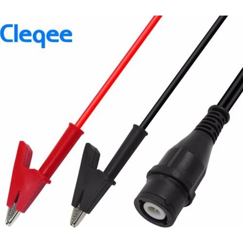 Cleqee P1205 BNC male plug to Alligator Clips Coaxial Cable Oscilloscope Test Lead 120CM