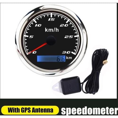 60 km/h GPS Speedometer Odometer 85mm Speed Gauge 120km/h 200km/h With GPS Antenna For Marine Boat Car ATV Truck Red Backlight