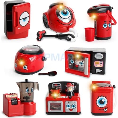 Simulation Home Appliances Toys w/ Sounds & Lights - Baby Pretend Play Kitchen Cooking Housekeeping Play Food Toy Developmental