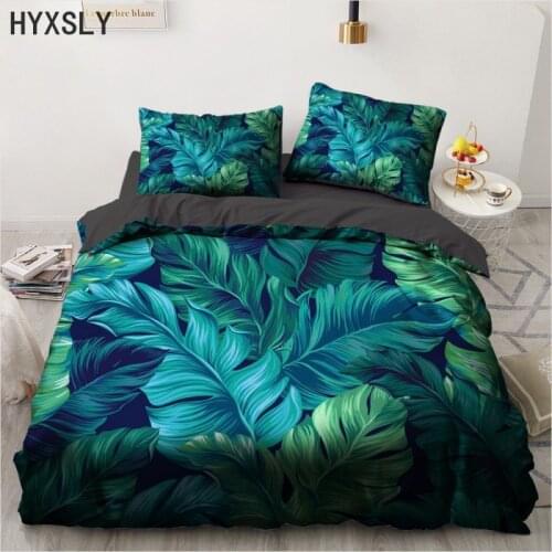 3D Plants Bedding Set Quilt Cover Nordic Leaves Duvet Cover Bedclothes King Queen Full Home Textile Bed Linens 1/2pc Pillow Case