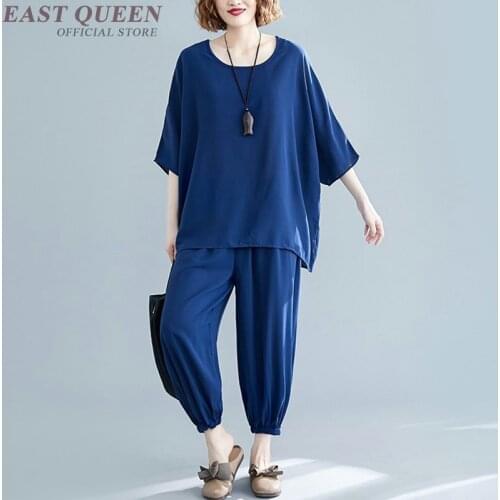 Summer Plus Size 100Kg 2 Piece Sets Womens Outfits Loose Casual Tracksuit Outfit Korean Harem Pants And Top Two Piece Set AA4864