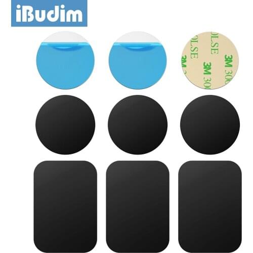 IBudim 6pcs Magnetic Metal Plate for Car Phone Holder Universal Iron Sheet Disk Sticker for Magnet Car Mobile Phone Stand Mount