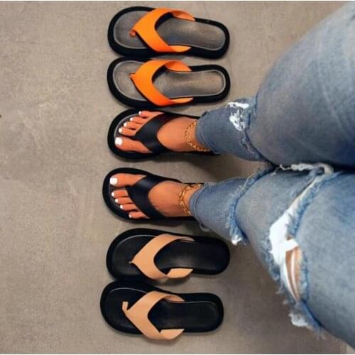 Foreign trade large size beach women thick bottom 2021 summer new style outer wear fashion all-match casual flip flop slippers