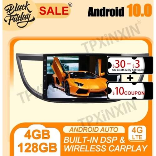 PX6 Carplay DSP 4G+128G Android 10.0 For Honda CRV 2012-2015 Multimedia Player Auto Radio Tape Recorder GPS Navigation Head Unit