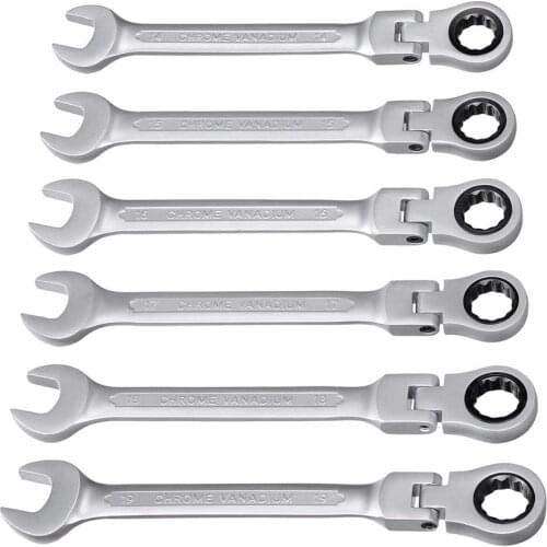 12pcs/lot A Set Of Car Repair Adjustable Combination Gear Nut Wrench With Ratchet Box End Open Spanner Auto Repair Hand Tools Se