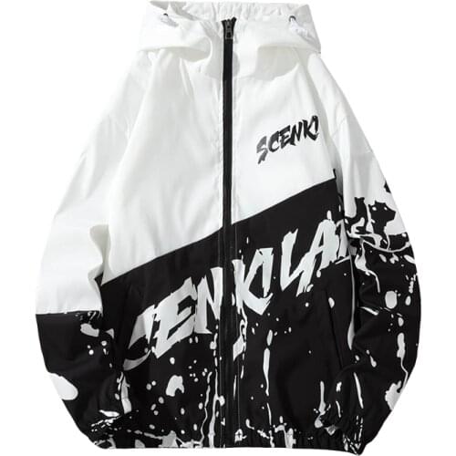 New Autumn Mens Hip Hop Jacket Windbreaker Hooded Casual Zipper Male Vintage Streetwear Jackets casual baseball clothes