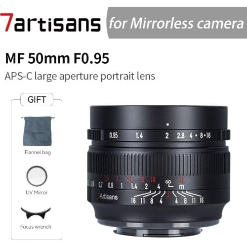 7artisans 50mm F0.95 APS-C Manual Focus Lens for Sony a6400 m4/3 Micro Four Thirds Nikon Z50 Zfc Fuji X X-pro3 Cannon EOS-m