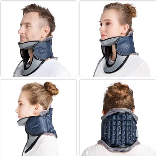 Cervical Collar Neck Traction Device Inflatable Pinched Nerve Neck Stretcher for Neck Pain Relief and Support at Home Office