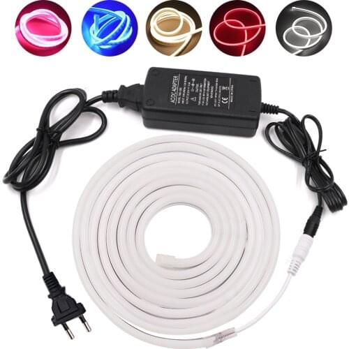12V 2835 Led Strip Neon Light Sign 120Leds/m Waterproof Led Tape Flexible Light Stripe White/Warm White/Blue + 12V 5A/3A EU Plug