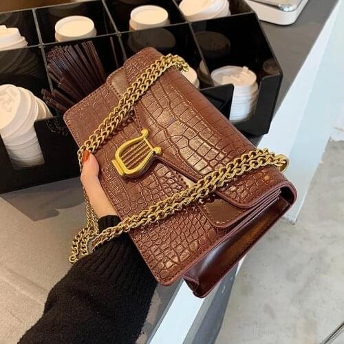 Vintage Square Flap bag 2020 Fashion New High quality PU Leather Womens Designer Handbag High capacity Shoulder Messenger Bag